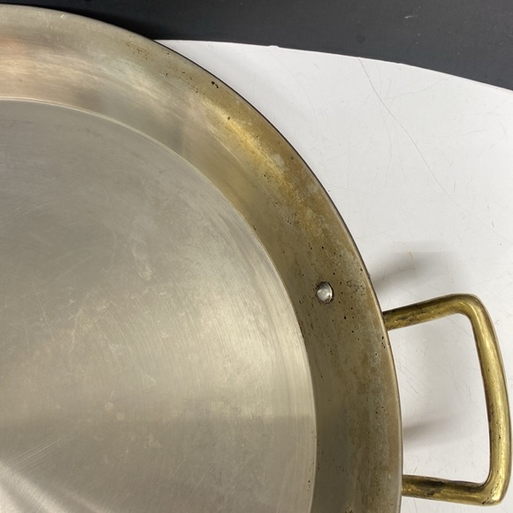 Copper Bottom Paella Pan Brass Handled 15 Inch - Picture 8 of 17